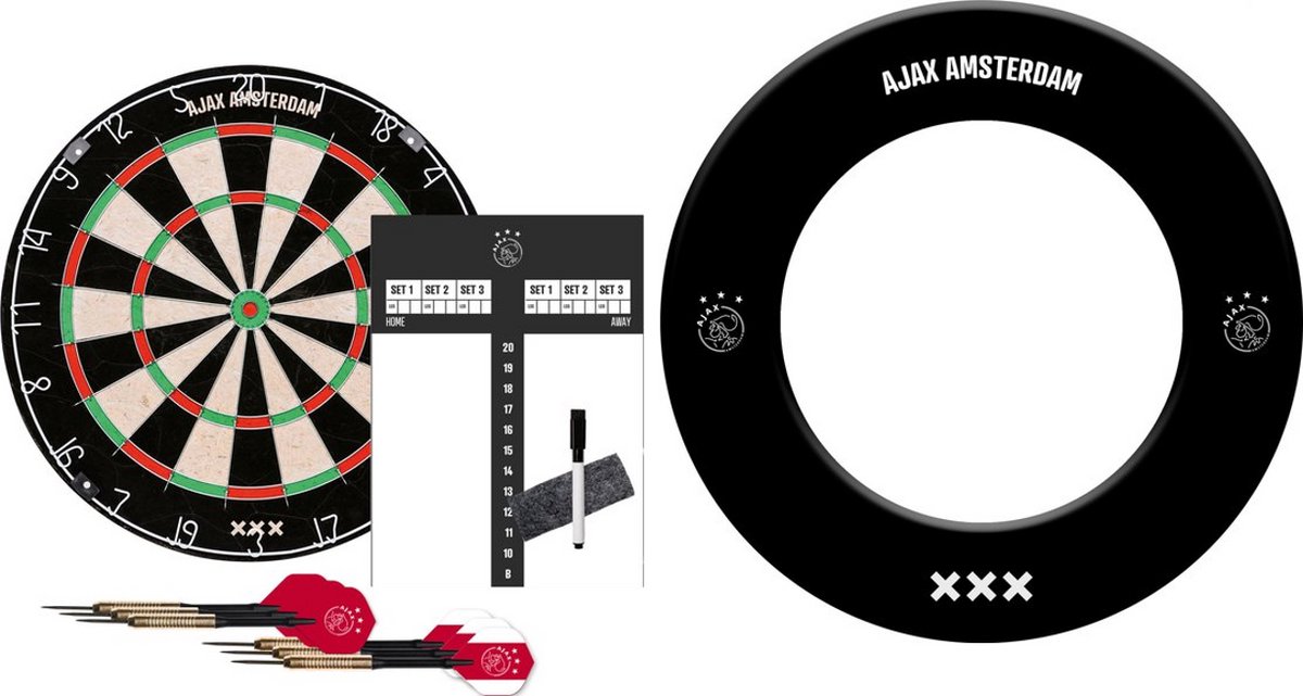 AJAX-Complete Dartset-Dartbord-Surround-Darts-Schrijfset