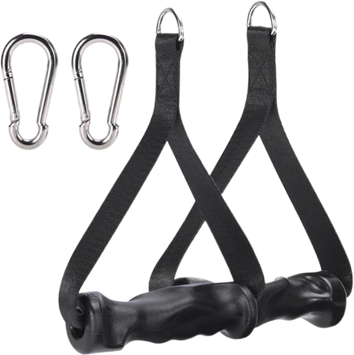 Fitness Handgrepen - Kabelmachine Handvat - Kracht Training - Snelle Installatie - 24x13x3.7cm - Zwart
