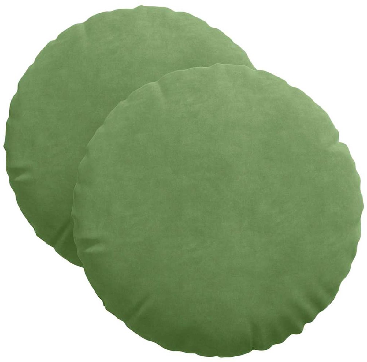 vidaXL Zitkussens - 2 - st - Fluweel - Lichtgroen - Diam. - 40 - x - 13 - cm