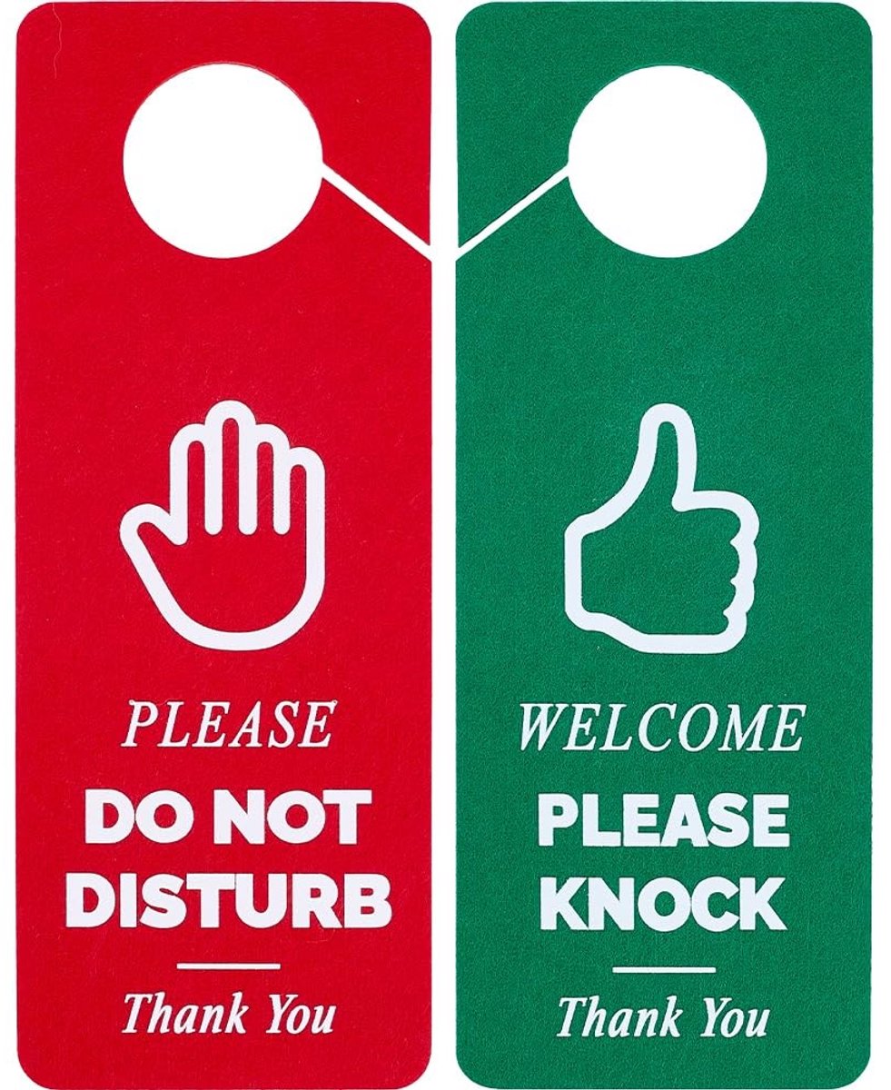 Allecto - Deurhangers - Privacy Signalen - 2-Pack Do Not Disturb en Please Knock - Thuis en Kantoor - Handige Communicatieborden - Geschikt voor We...