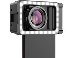 Macro Lens voor Smartphone - 15x - Met LED Ringlamp - Universeel - 17mm & 37mm Thread - Vlog Kit - Oplaadbaar - Beauty Photography - Close-up - Verlichting