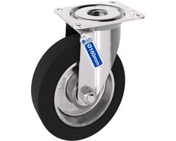 GeZu Impex Zwenkwielen 160 x 40 mm Elektrolytisch Verzinkt Polyurethaan Transportwielen voor Werkbank & Apparatuur