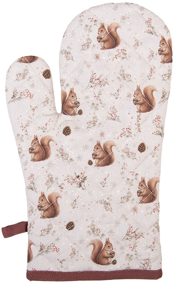 Clayre & Eef Ovenwant 18x30 cm Beige Katoen