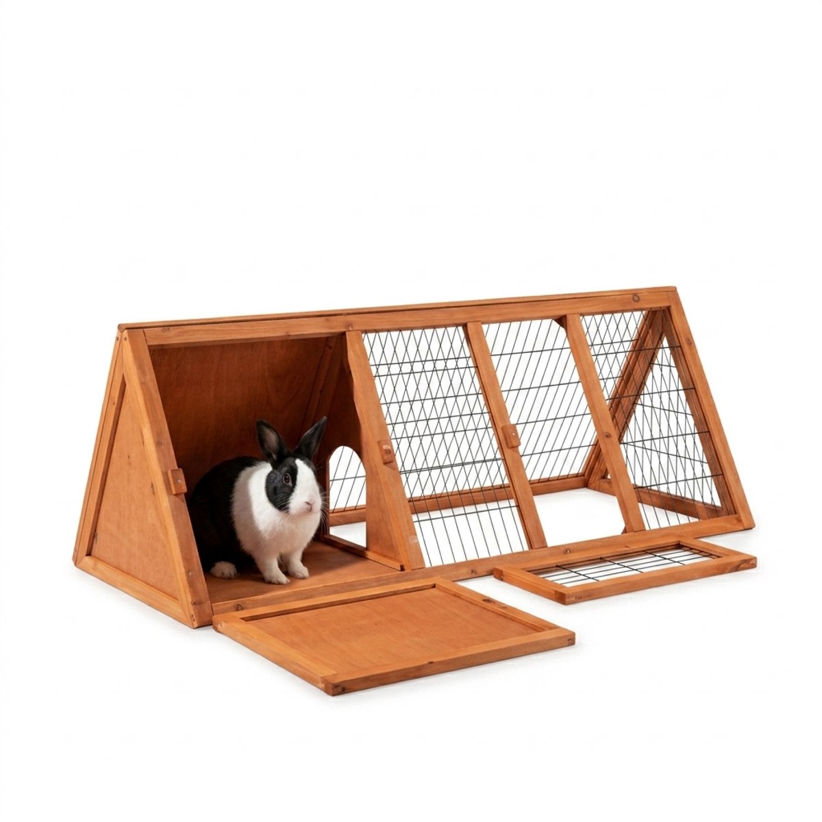 KAD® Kippenhok Met Ren - Kippenhok Kunststof - Kippenhok - Bruin - 118cm x 50cm x 45cm