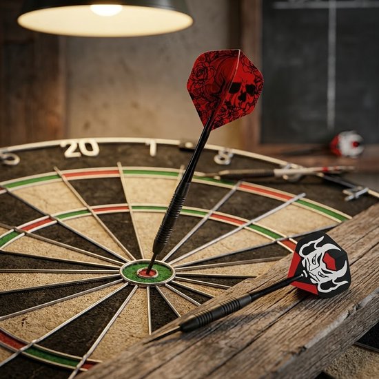Multikleur dart flights set standaard vorm - PET dart vlucht veren voor heren en dames - dart flights met verschillende skull en grafische ontwerpen - set van 40 dart flights voor standaard dartpijlen van Merkloos — afbeelding 5