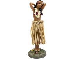 Allecto - Hawaiiaanse danseres figuur voor auto - Beweegbare Vahine - Decoratie voor feesten - Bruin - Perfect voor auto en huis - Unieke uitstraling