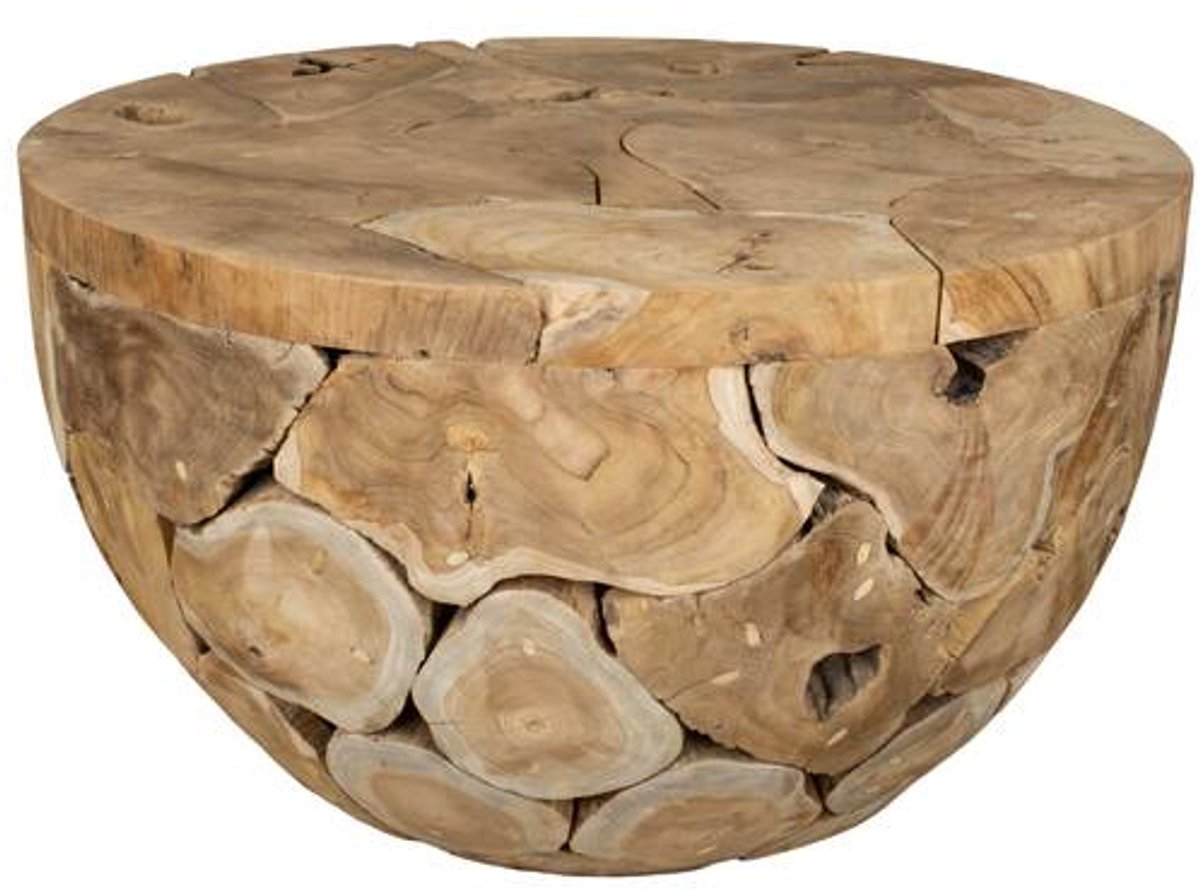Ronde bijzettafel van teakhout – 90 x 90 x 51 cm