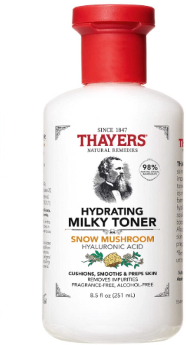 Thayers Milky Face Toner – Snow Mushroom & Hyaluronzuur – Hydraterende Toner – 251ml