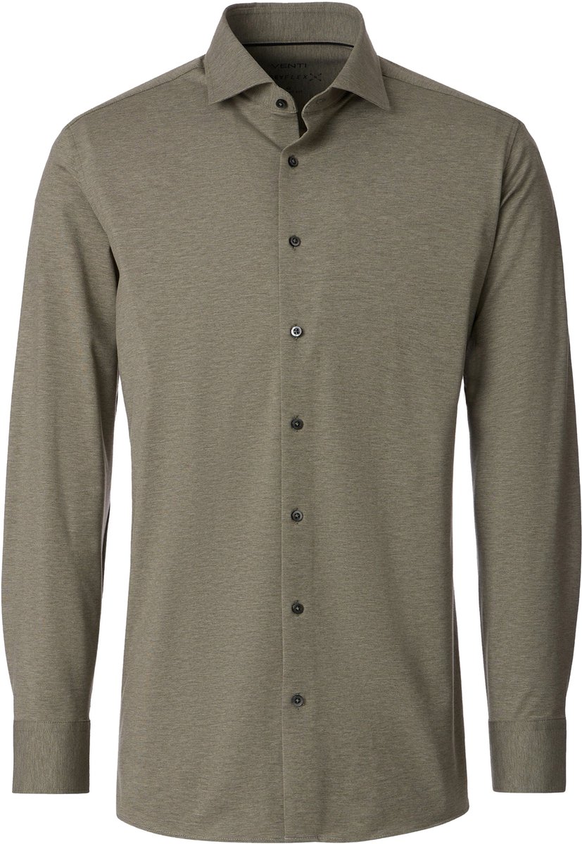 VENTI CASA MODA comfort fit overhemd - jersey - lichtgroen - Strijkvriendelijk - Boordmaat: 43