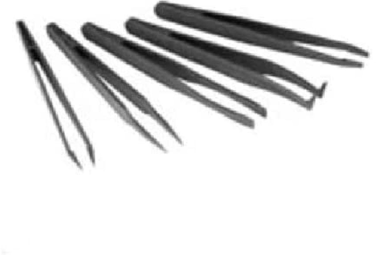 Antistatische Pincetten - Rechte Pincetten - Precisie Werk - Zonder Tanden - 120 mm - Zwart