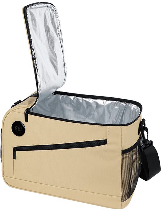 Tas-koeltas- Grote Koeltas met Temperatuurweergave - 13.5L Geïsoleerde Lunchtas - Oxford Stof Thermische Schoudertas voor Werk, Picknick en Auto - 33x18x23 cm - Waterdicht en Lekvrij