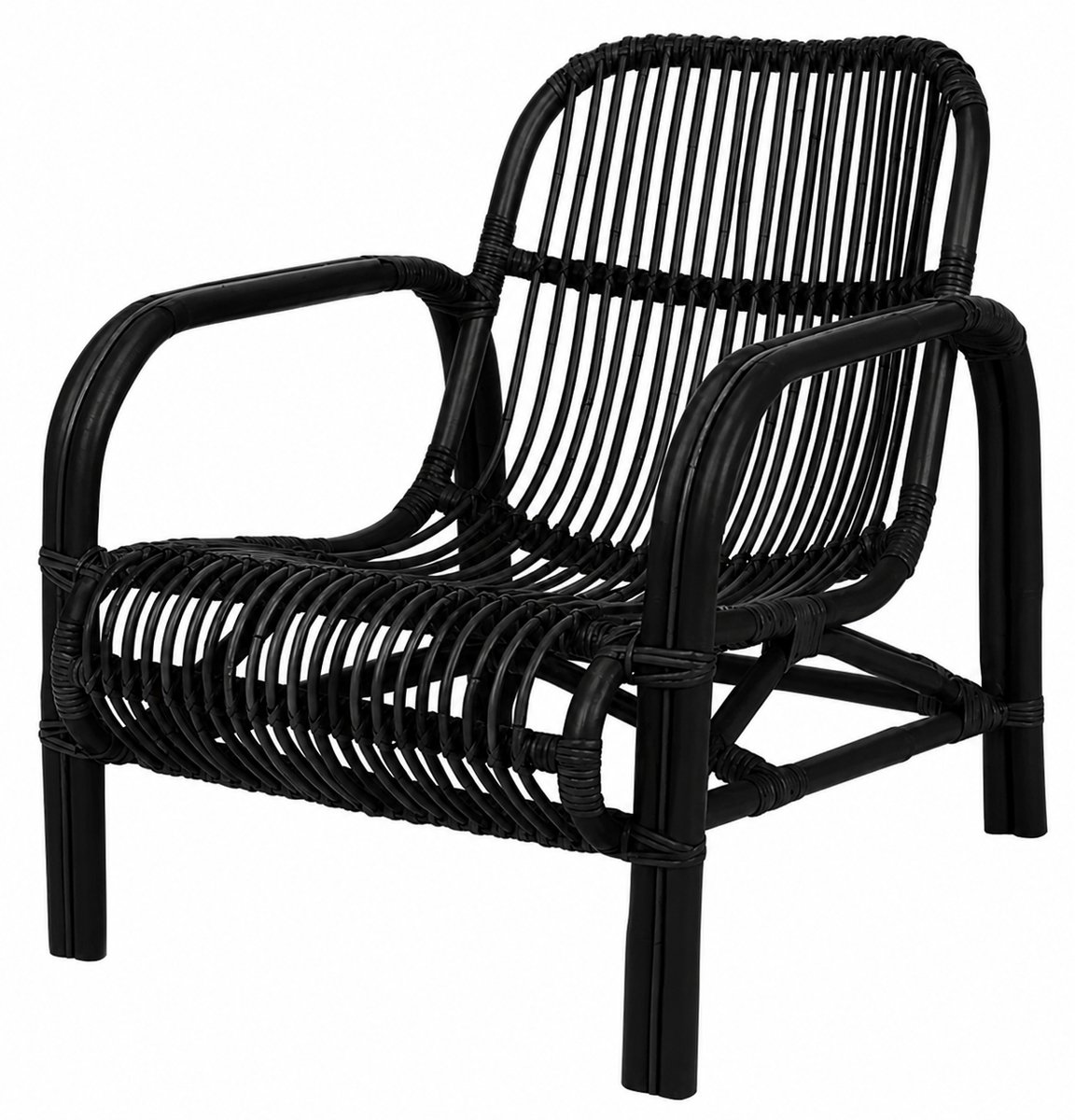 Sweet Living Rotan Stoel Boaz - Zwart - 62x80xH72 cm - Loungestoel