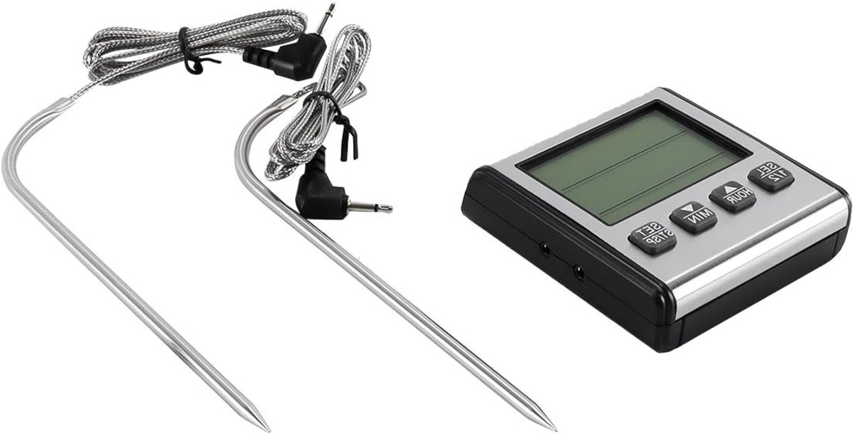 Dubbele Oventhermometer met Temperatuurmeettimer en Alarmfunctie voor Perfecte Kookresultaten, Afmetingen 64x75x20mm