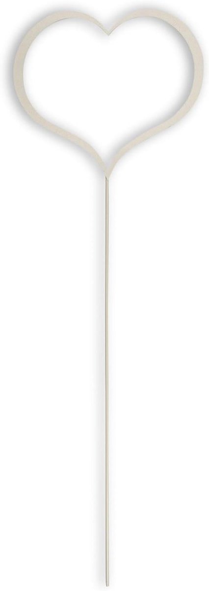 Decoratieve Hart Stekker - Tuindecoratie Hart - Tuin Aankleden - Gepoedercoat Staal - 730 x 255 mm - Wit