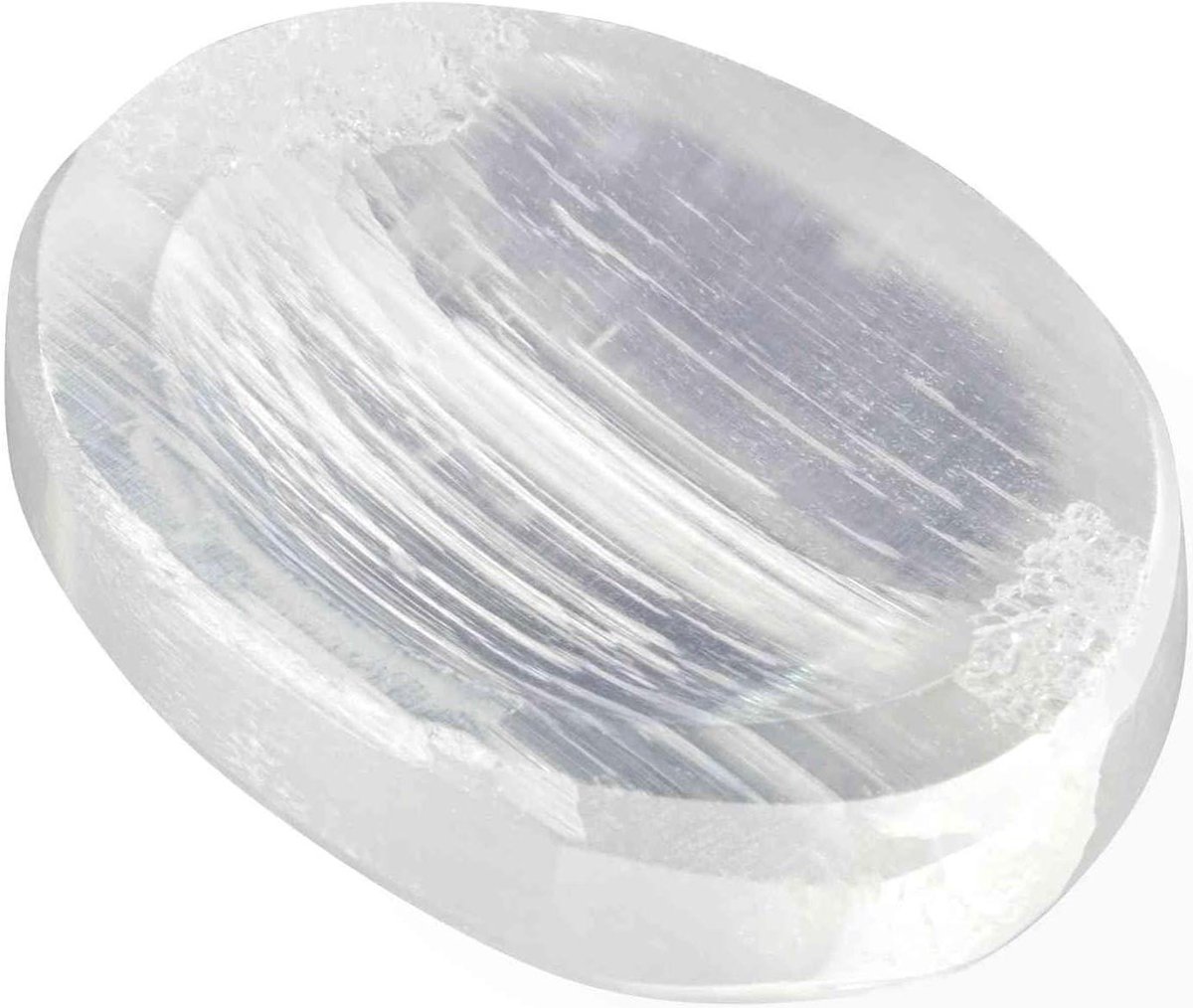 Seleniet Boon - Genezende Steen - Edelstenen Opladen - Handgesneden Decoratie - 4 x 3 cm - Wit