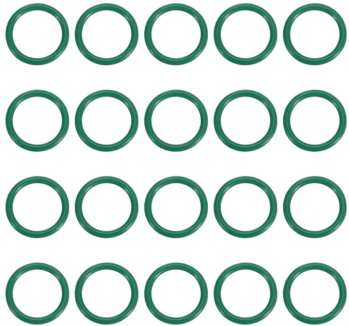 Fluorescente Rubber O-Ringen 13.5mm OD, 10.5mm ID, 1.5mm Breed, 20 Stuks, Geschikt voor Loodgieterswerk, Ventielen en Kranen, Groene FKM Dichtingen