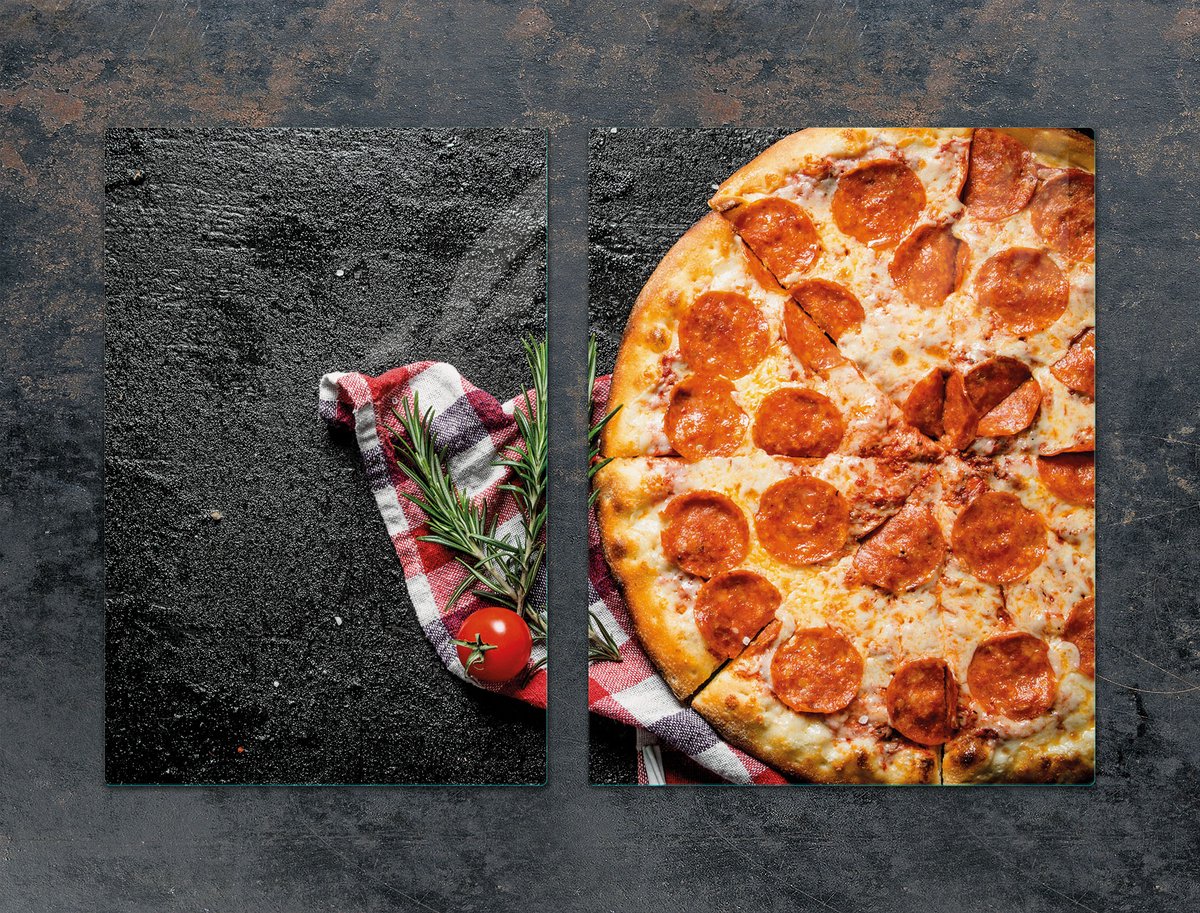 TMK ArtDeko Serie - Snijplank - 75x52 cm - Glas - Pizza