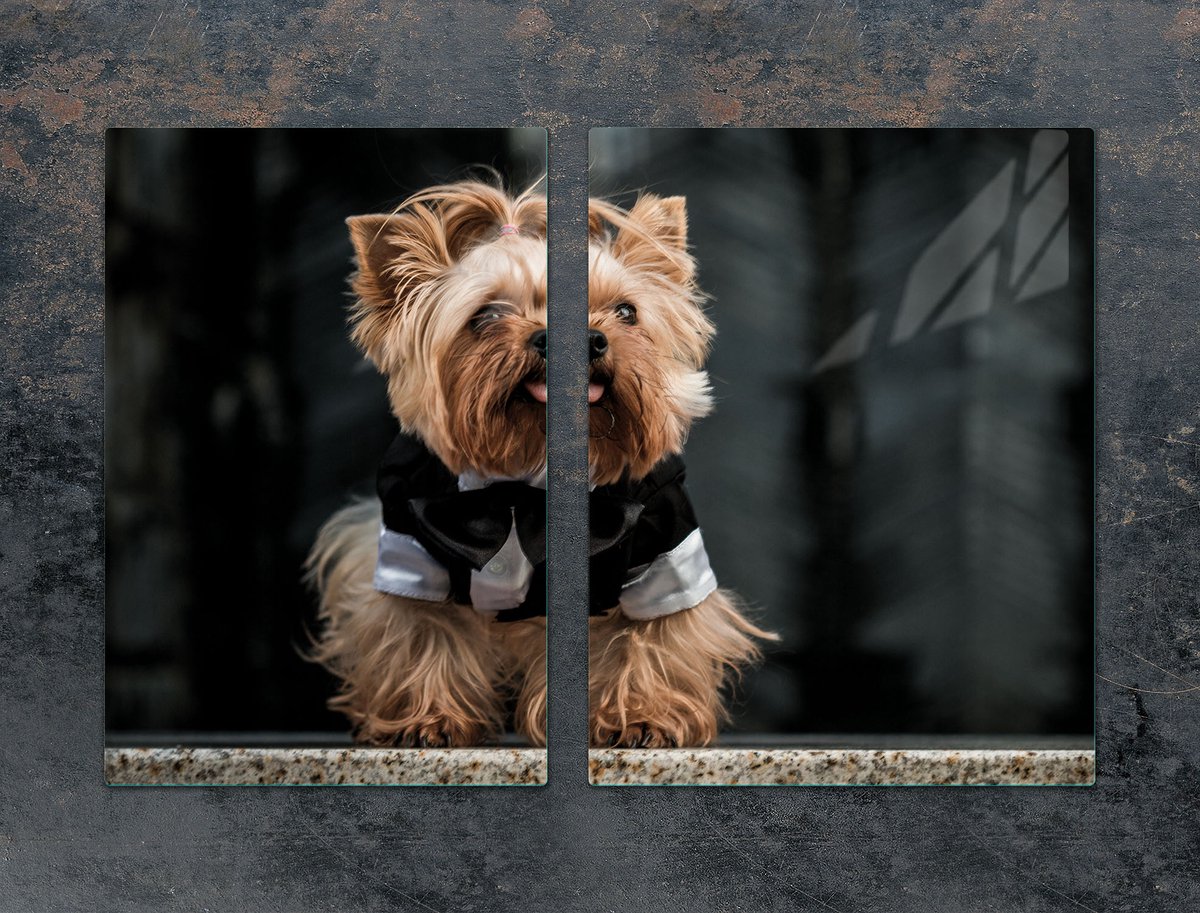 TMK ArtDeko Serie - Glas Snijplank - 75x52 cm - Hond Motief