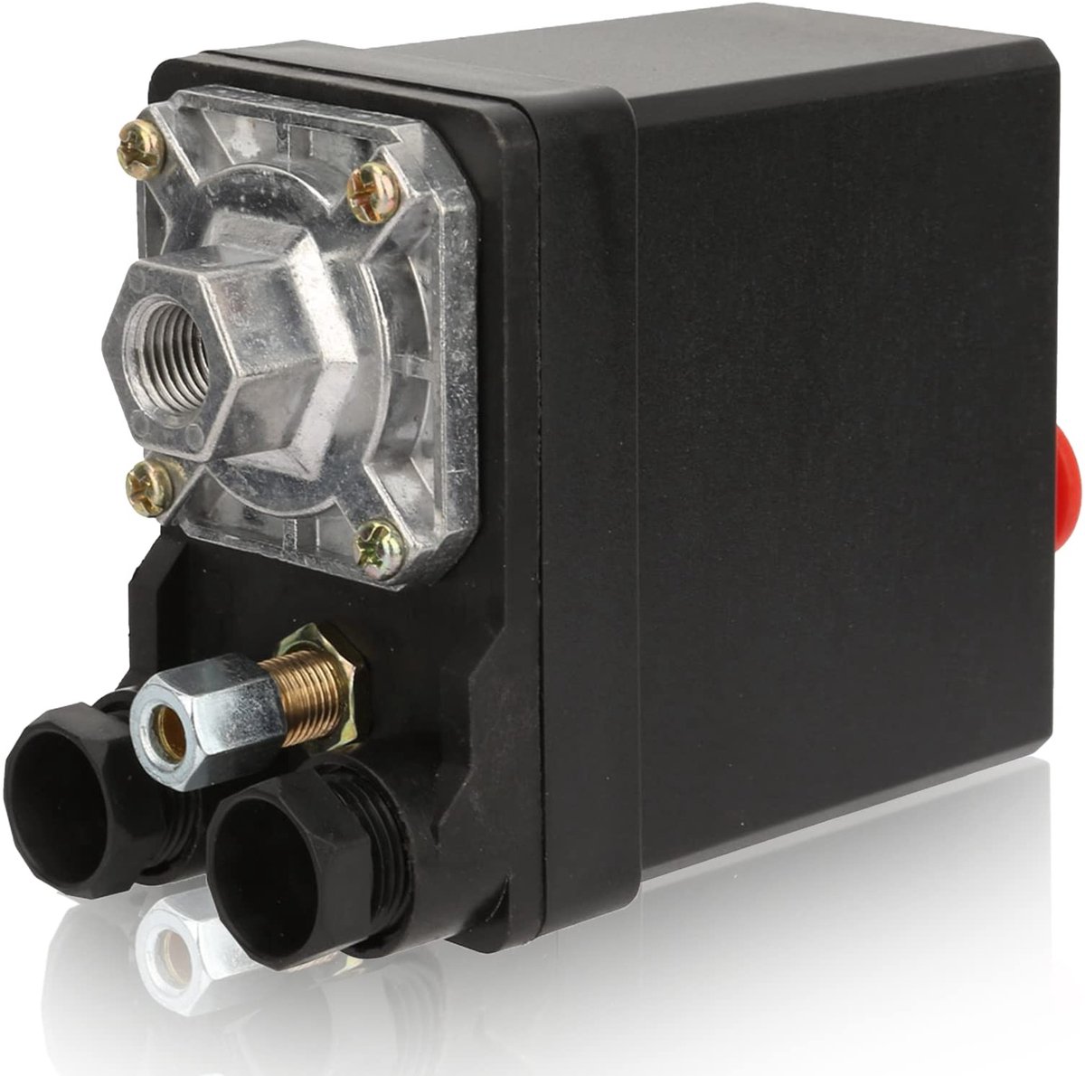 aladdien Drukschakelaar Automatische drukregeling Voor luchtcompressor Zwart 75 tot 175 PSI Energiezuinig Geschikt voor luchtcompressor