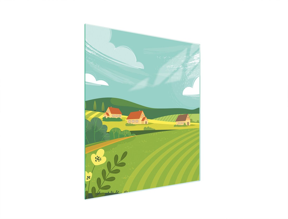 TMK ArtDeko Serie - Glazen Snijplank - 45x52 cm - Veilig en Veelzijdig