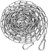 Roestvrijstalen Ketting - 3mm x 5 Meter - Met 2 Karabijnhaken - Gepolijst en Duurzaam - Voor Binnen en Buiten Toepassingen - Zilverkleurig