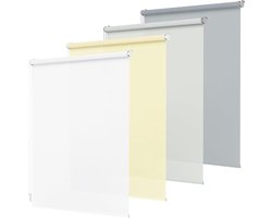 Rolgordijn zonder boren - Klem gordijn - Privacy creëren - Snel te monteren - 130 x 150 cm - Lichtgrijs