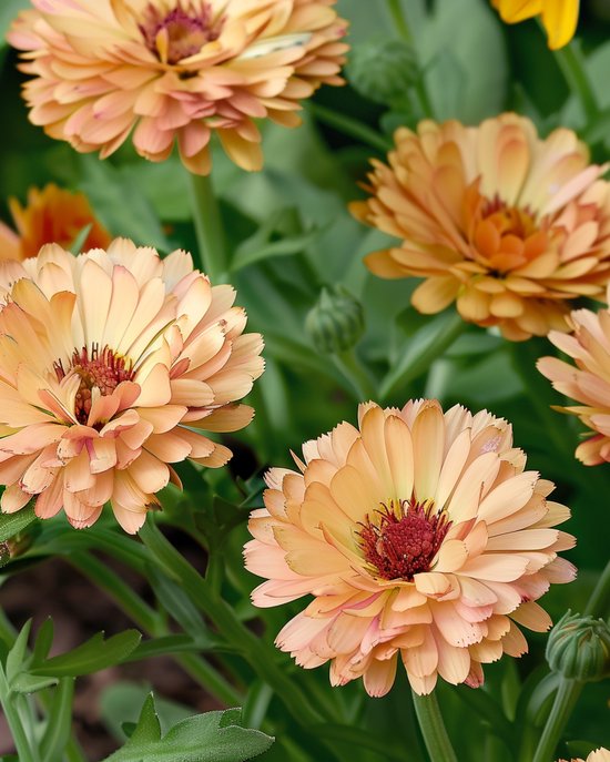 3 sets - Goudsbloem Zaden Touch Of Red Buff Calendula Officinalis Eenjarig