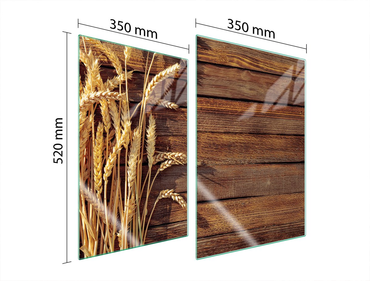TMK ArtDeko - Glasbeschermplaat - Keuken - 35x52 cm - Pszenica