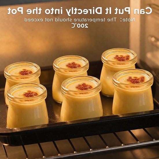 10 Stuks Glazen Yoghurttassen van 200ml met Luchtdichte Deksel voor Yoghurt, Pudding en Desserts, Inclusief 6 Lepels voor Maken van Jams en Mousse — afbeelding 4