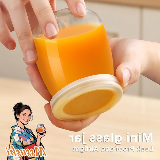 10 Stuks Glazen Yoghurttassen van 200ml met Luchtdichte Deksel voor Yoghurt, Pudding en Desserts, Inclusief 6 Lepels voor Maken van Jams en Mousse — afbeelding 3