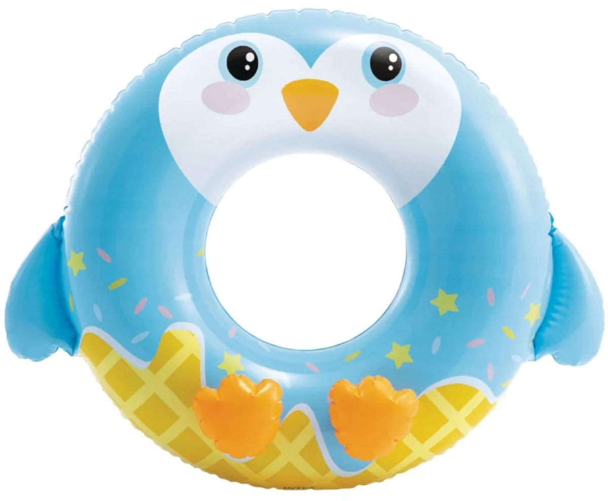 Intex Zwemring Dier Donut Pinguin Blauw 76CM - Zwemring voor Kinderen - Zwemband - Luchtbed Zwembad - Strand Luchtbed - Lounge