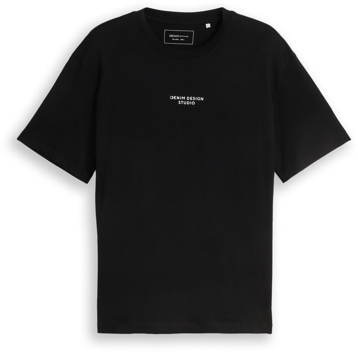 Tom Tailor Denim - T-shirt met relaxte pasvorm en print op de rug - Maat S - Black