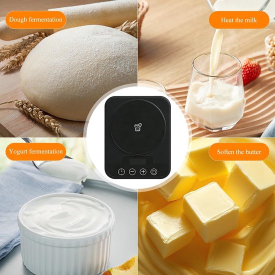 1 stuks - fermentatie verwarmer - fermentatieverwarmer zuurdesem -zuurdesem starter set - sourdough - weckpotten -constante temperatuur van 70-100 graden Fahrenheit - 12-uurs timer met in hoogte verstelbare voet - Zwart — afbeelding 5