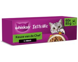 Whiskas Kattenvoer - Adult 1+ - Tasty Mix Keuze Chef in Saus - 60x85g