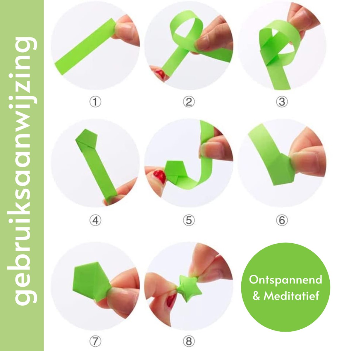 Pastel gekleurde papierstroken 1CM x 23,5CM - Origami papier voor oa Geluk Sterren vouwen - Vouwstrips in 10 kleuren — afbeelding 4
