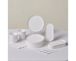 Karaca Stream Bomo - New Bone Serveerset 22-delig - 6 Personen - Wit - Schalen, Borden en Lepels