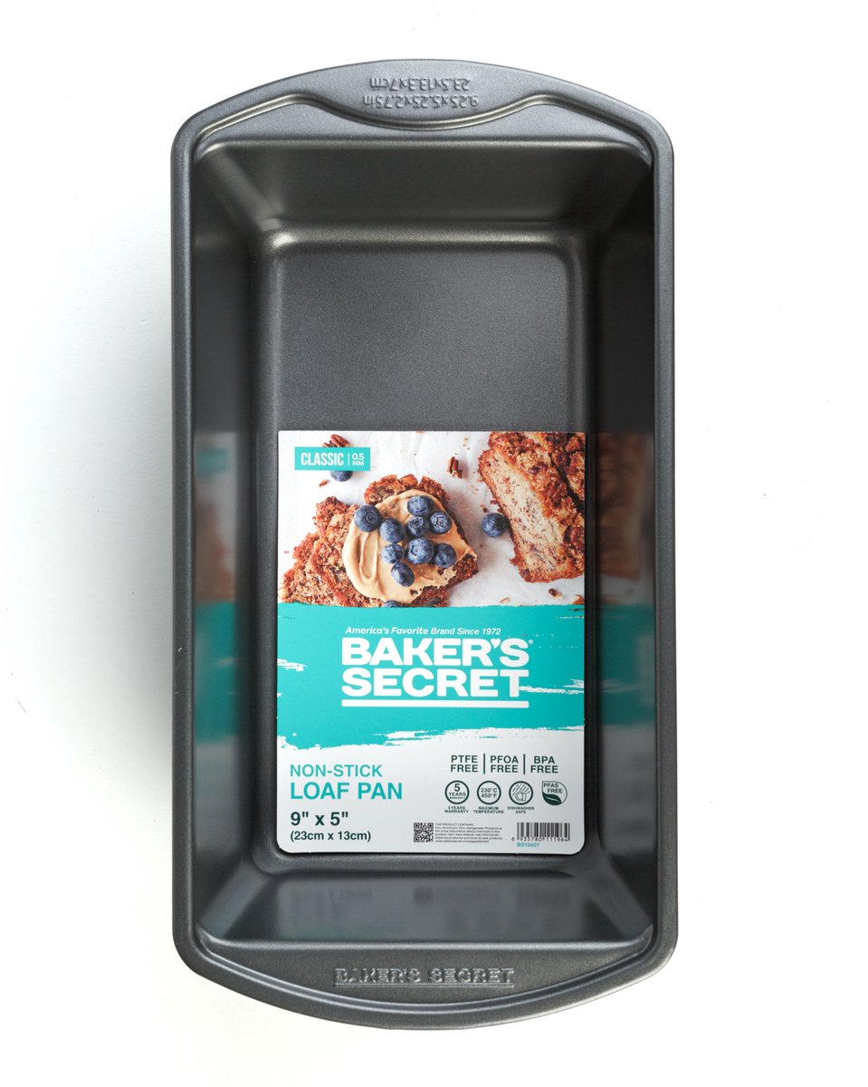 Baker's Secret Broodvorm - Cakevorm Met Antiaanbaklaag - Rechthoekige Broodbakvorm 28,5 x 14,6 cm - Bakvorm Voor Brood en Cake - Ovenbestendig [BS10001]