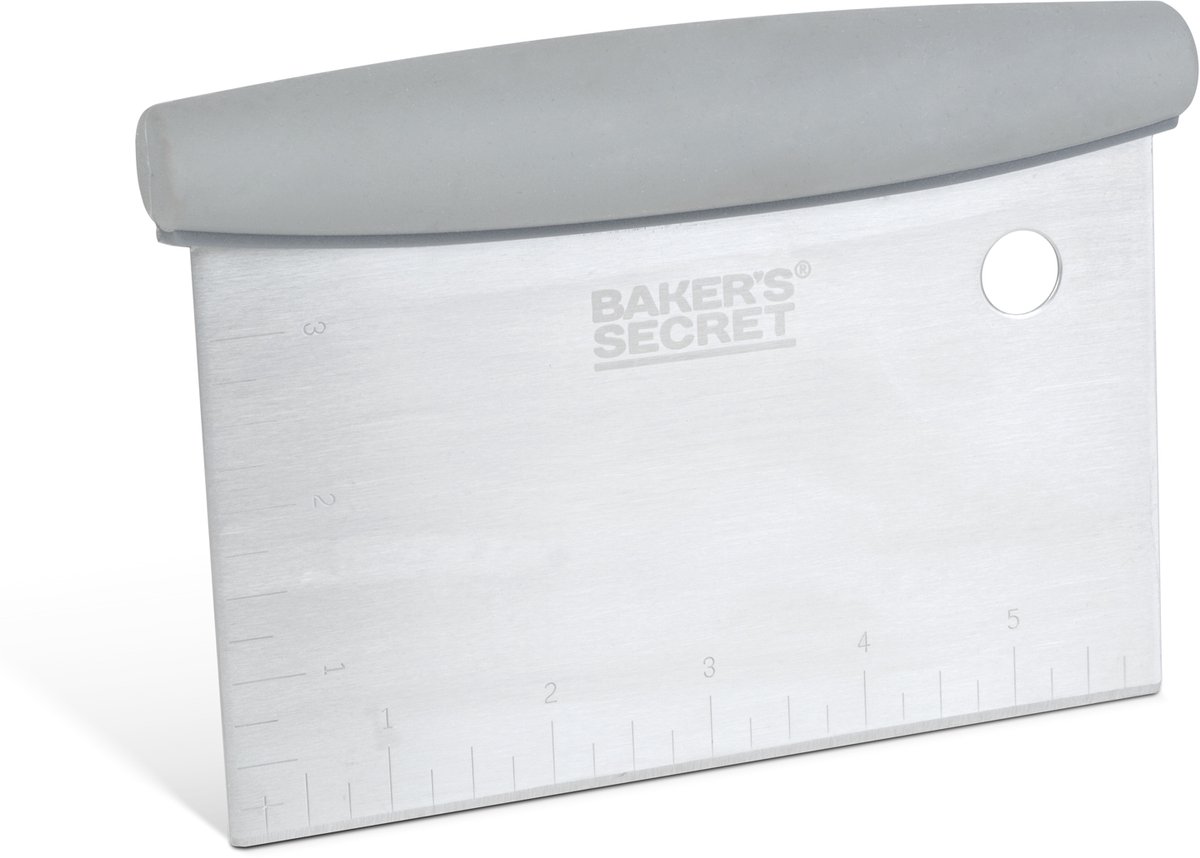 Baker's Secret Deegschraper RVS - Dough Scraper Voor Pizza en Brooddeeg - Deegsnijder Met Maataanduiding - Professionele Deegkrabber 15,3 cm [BS40166]