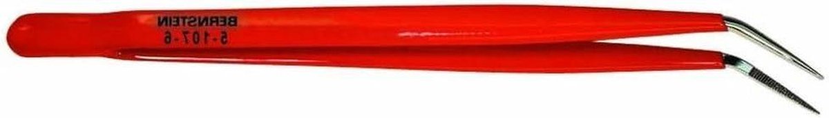 Mechanische Pincet - Precisie Tang - Fijn Werk - Vernikkeld Geïsoleerd - 150 mm - Rood