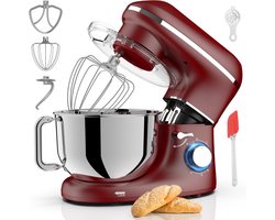 YOR® Deegmachine - Elektrische Deegmixer - Keukenmixer - 6,2L - Mixen en Mengen- Rood - 38cm x 24cm x 32cm ; 6.34 kg