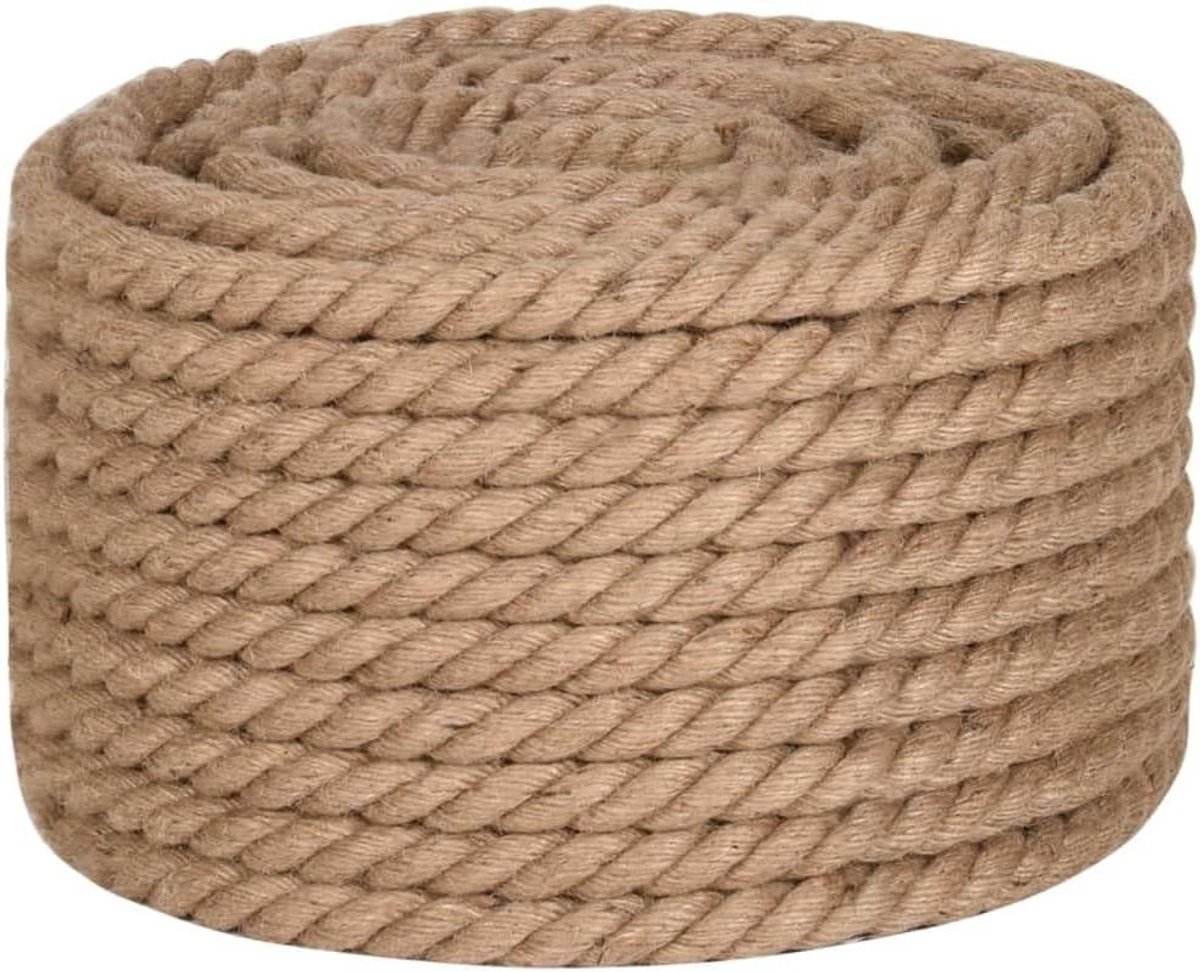 Jute Touw - Hennep Touw - Decoratie en Tuin - Natuurlijk Materiaal - 25 meter 16 mm - Naturel