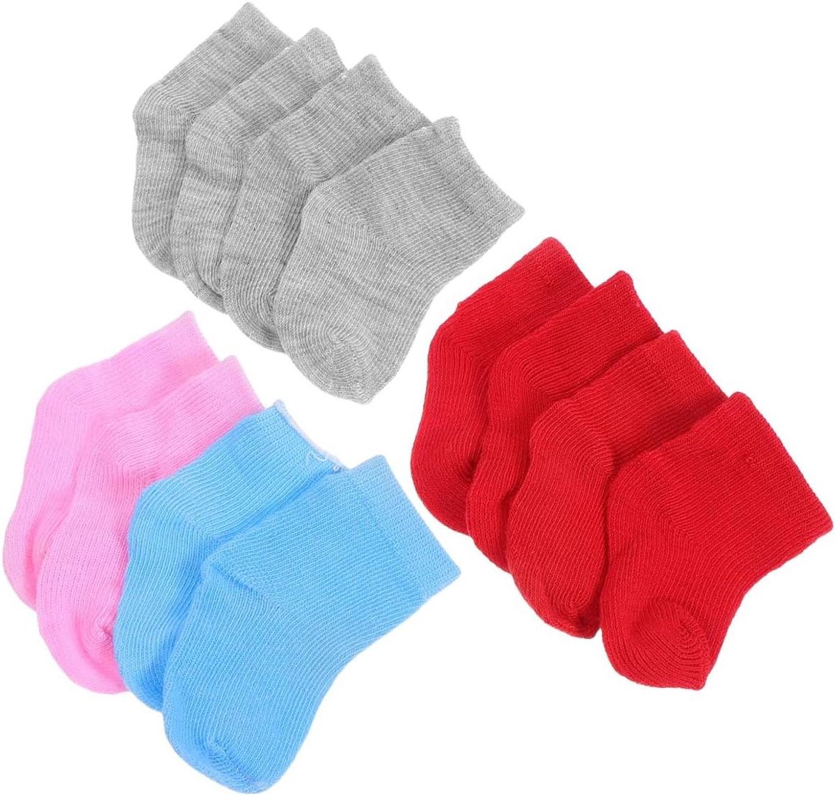 Poppensokken - Poppenkleding accessoires - Poppen aankleden - 6 paar - 9 x 5 cm - Willekeurige kleuren