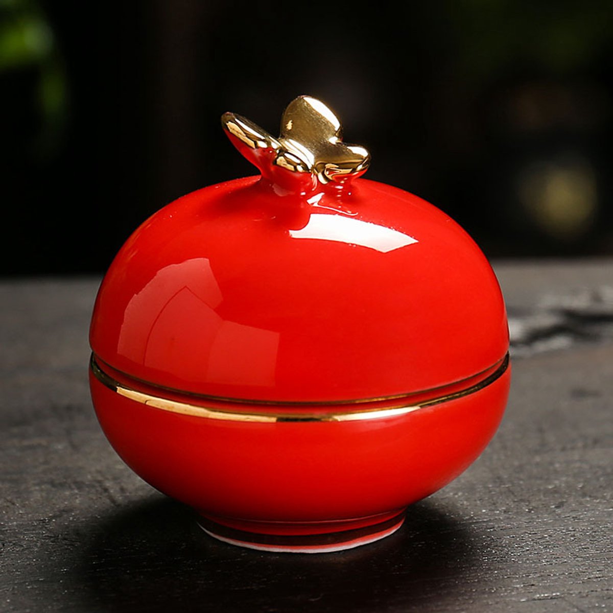 Mini Urn Keramiek Vlinder -Rood (20 ml)