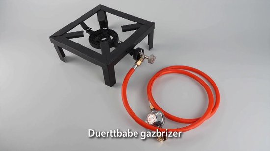 Wokbrander 8 kW – Gietijzer – Draagbaar – Met Vlamregelaar & 1,2 m Slang – Camping, Buiten Koken, Grillen