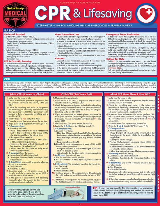 Quick Study CPR & Life Saving - cover