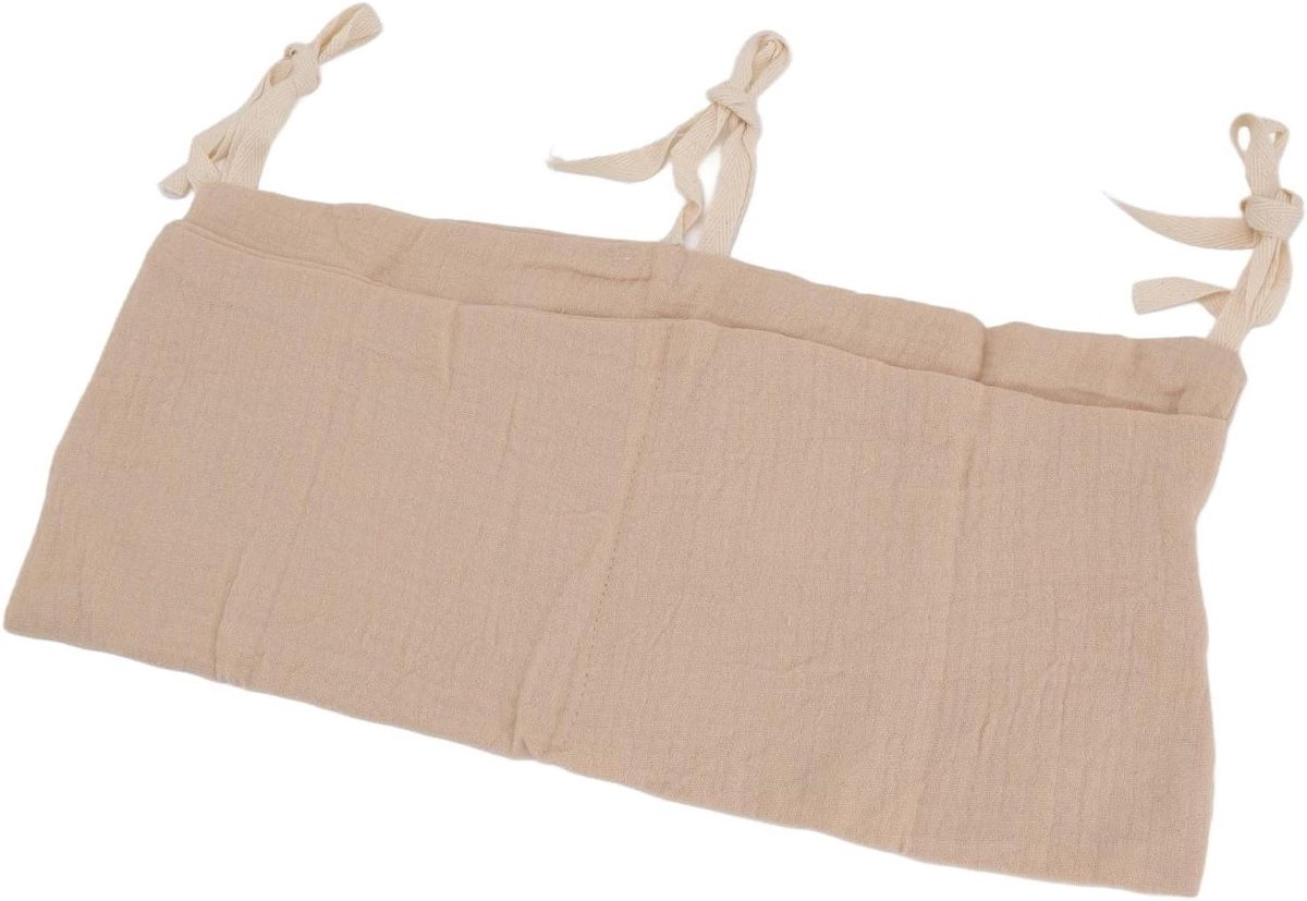 Babybed Opbergtas - Wieg Organizer - Babykamer Organiseren - Verstelbare Riem - 2 Zakken - Khaki