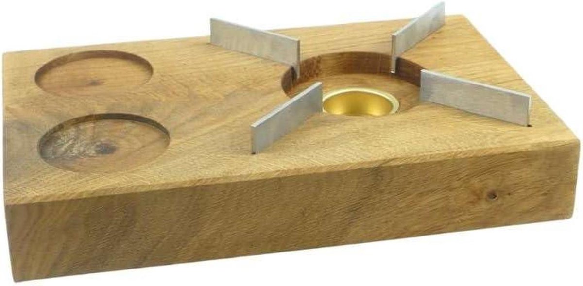 Houten stoofje - Theewarmer rustiek - Thee warm houden - Handgemaakt uniek - 175 cm breed - Geolied eiken