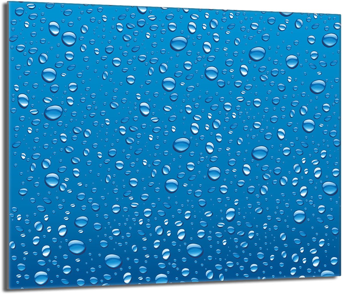 TMK ArtDeko - Gehard Glazen Beschermplaat - 60x52 - Keuken Accessoire - Veelkleurige Druppels