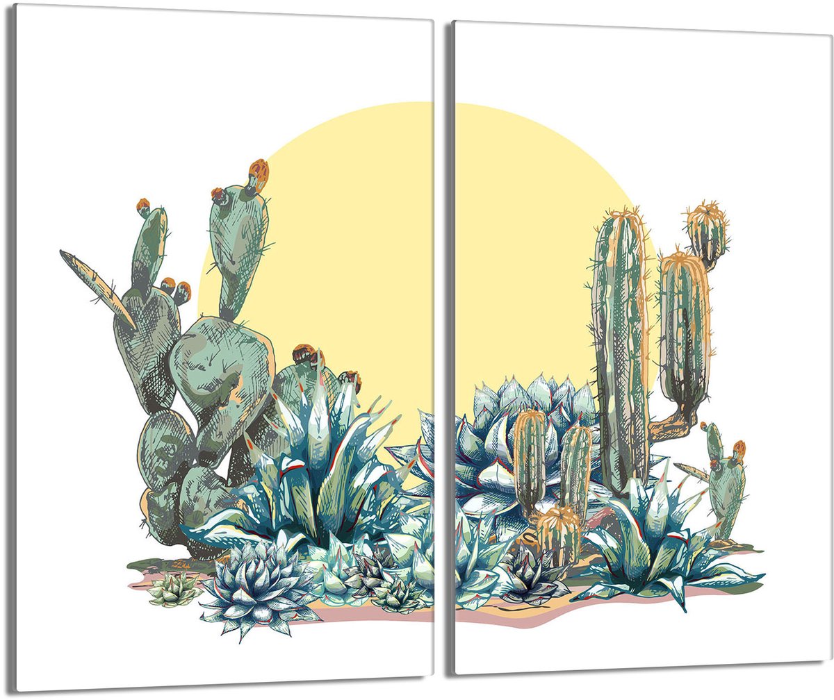 TMK ArtDeko Kaktus Serie - Veiligheidsplaat - Glas - 2x30x52cm