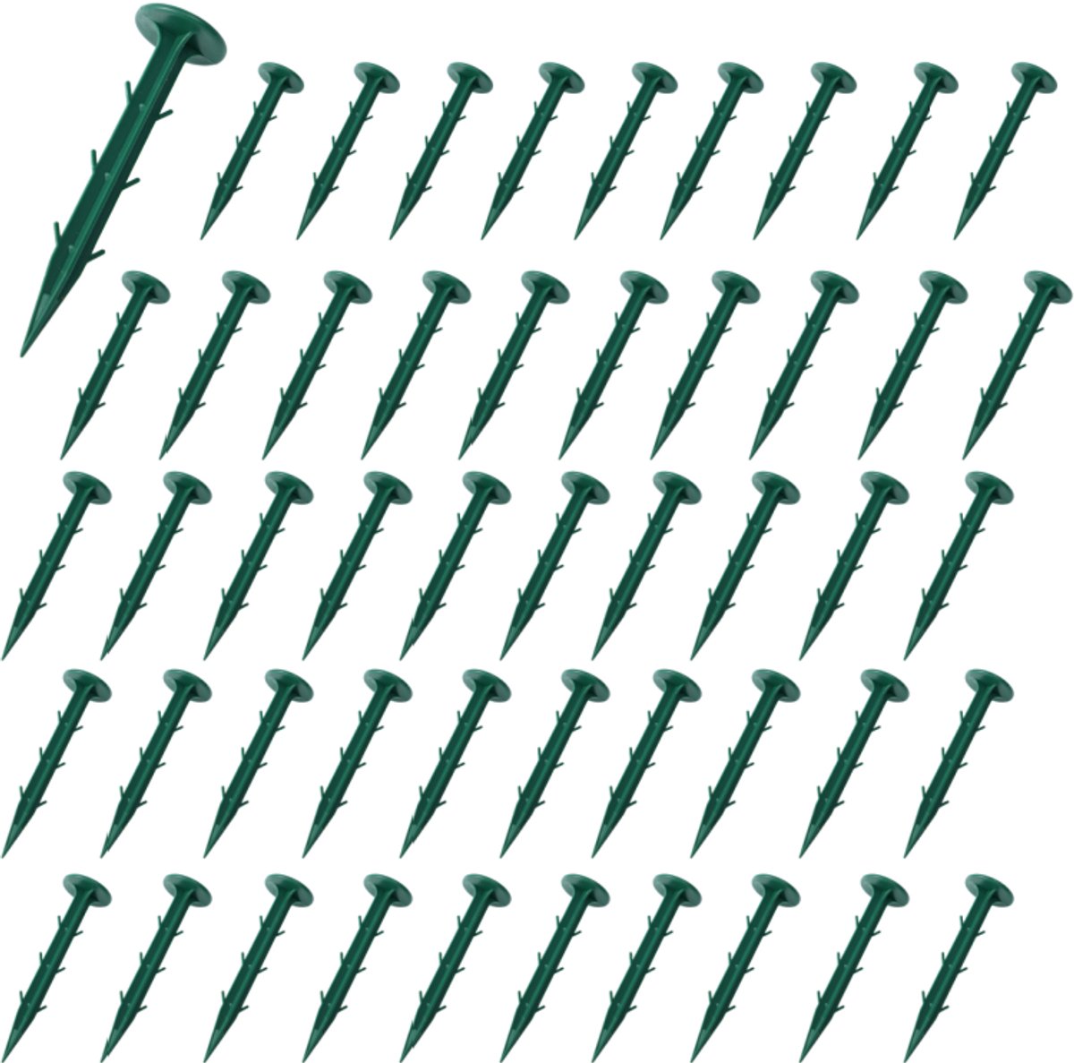 Tuinverankeringspennen (set van 50) – Robuuste ankerpennen – Met 6 weerhaken – Haken voor tuinafdekzeilen & gronddoeken – Verankering voor worteldoek – Tuinpennen voor buiten – Kunststof grondpennen voor landbouwkassen & schaduwnetten